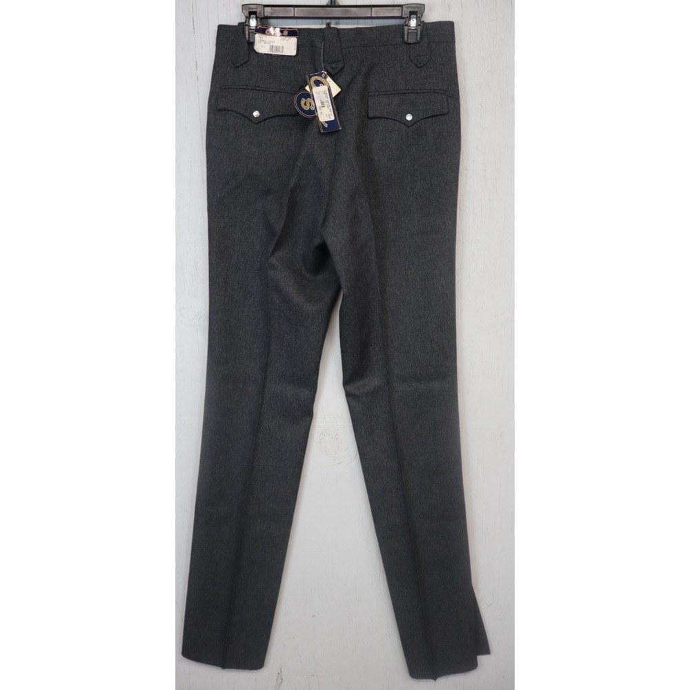 Mens Circle S Ranch Pants 32x37 Unfinished Polyester Pants Vintage Pearl Snap - Picture 2 of 10